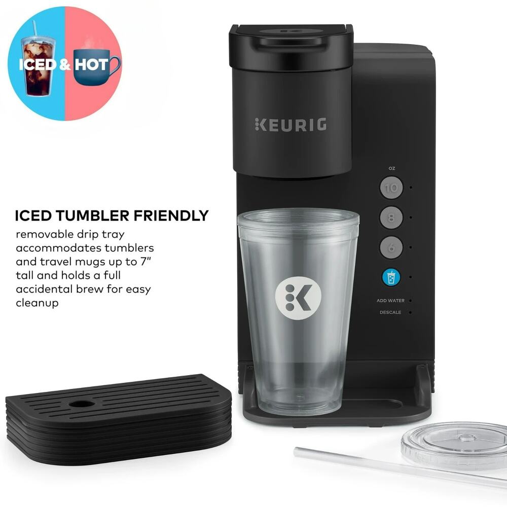 K-Iced Essentials Single-Serve Coffee Maker – Iced & Hot K-Cup Pods, Black - Picture 2 of 10